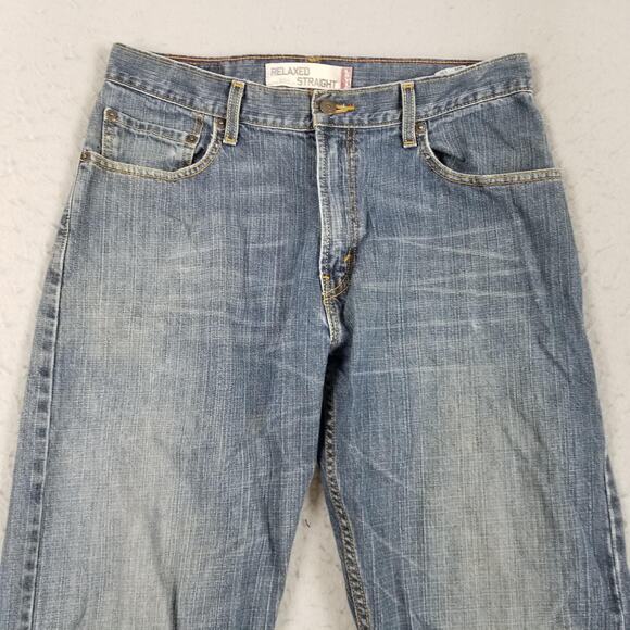 Levis 569 Jeans Mens 33x32 Blue Relaxed Straight Denim 100% Cotton Medium Wash - Picture 2 of 14